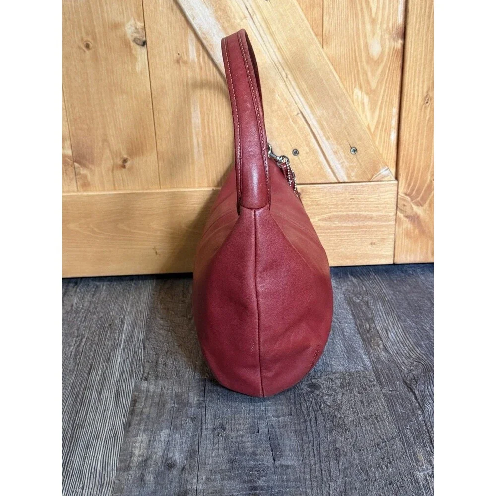 Coach Ergo 9219 Red Leather Hobo Shoulder Bag Y2K Vintage Zip Purse